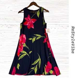 ANNE KLEIN Women’s Size 6 Dress Tank Sheath Swing Style NWT Floral Lined